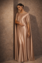 Luxury satin kaftan dress for evening wear